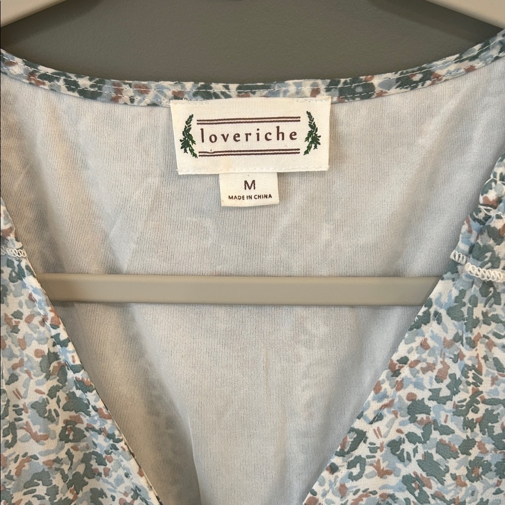 Rose & Remington Blue  Floral Midi Dress Size Medium - Picture 2 of 7